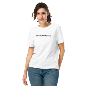 #ClimbYourOwnMountain Tee — Women's White